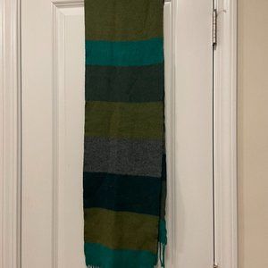 Men’s Scarf EUC Teal and Green Stripped Scarf